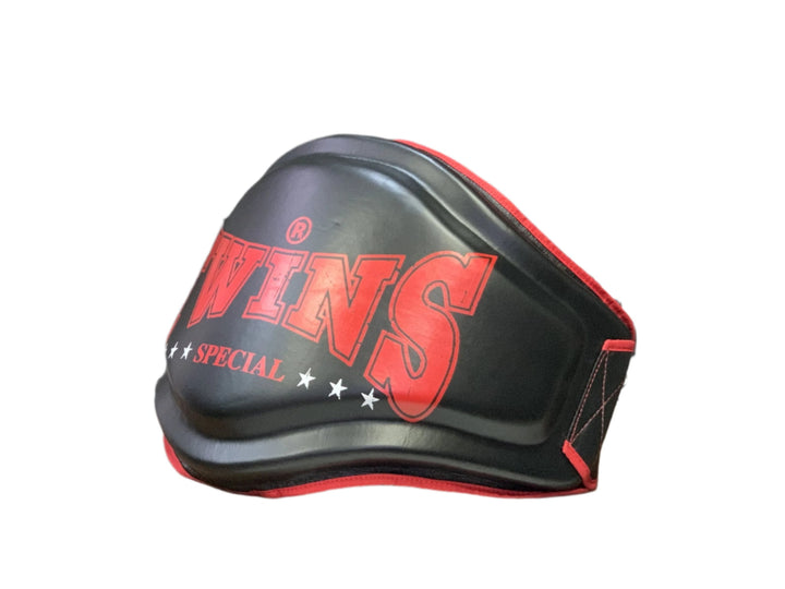 Cinturon Belly Pad de Boxeo y Muay Thai Twins Special BEPL4 Negro/Rojo - 100% Cuero