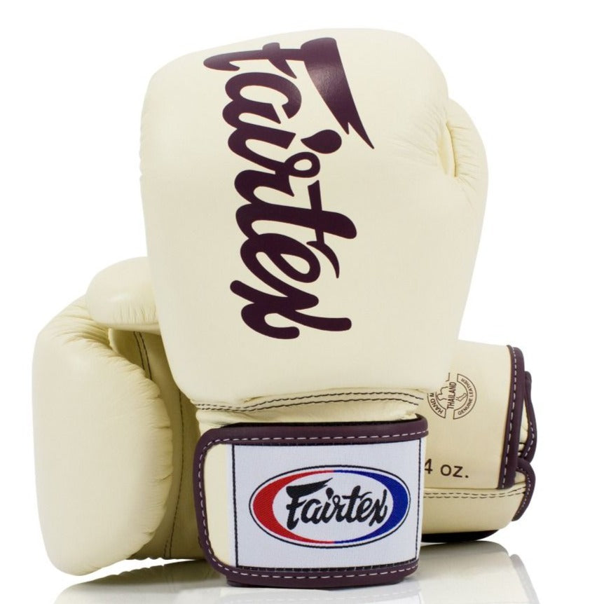 Guantes Fairtex Deluxe Muay Thai - Boxeo - Khaki - 100% Cuero