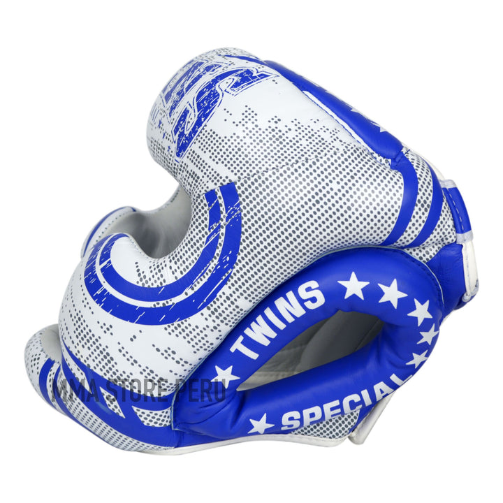 Cabezal Twins Special TW5 Azul Muay Thai - Boxeo - 100% Cuero - MMA Store Peru