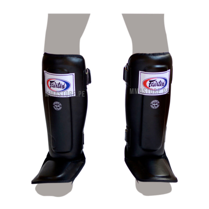 Canilleras de Muay Thai Fairtex SP3 Doble Negro - 100% Syntek