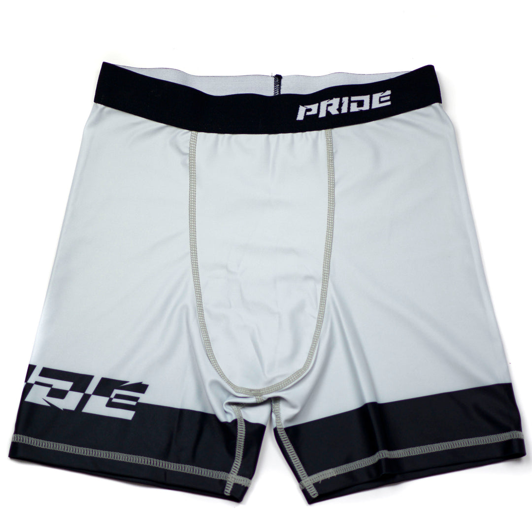 SHORTS DE COMPRESION PRIDE VT GRIS para MMA, Muay Thai, Kickboxing, Jiujitsu