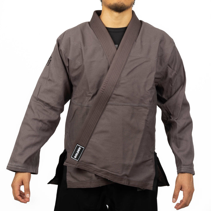 Kimono de Jiujitsu Golden Kids Light Gris/Negro- 100% Algodón