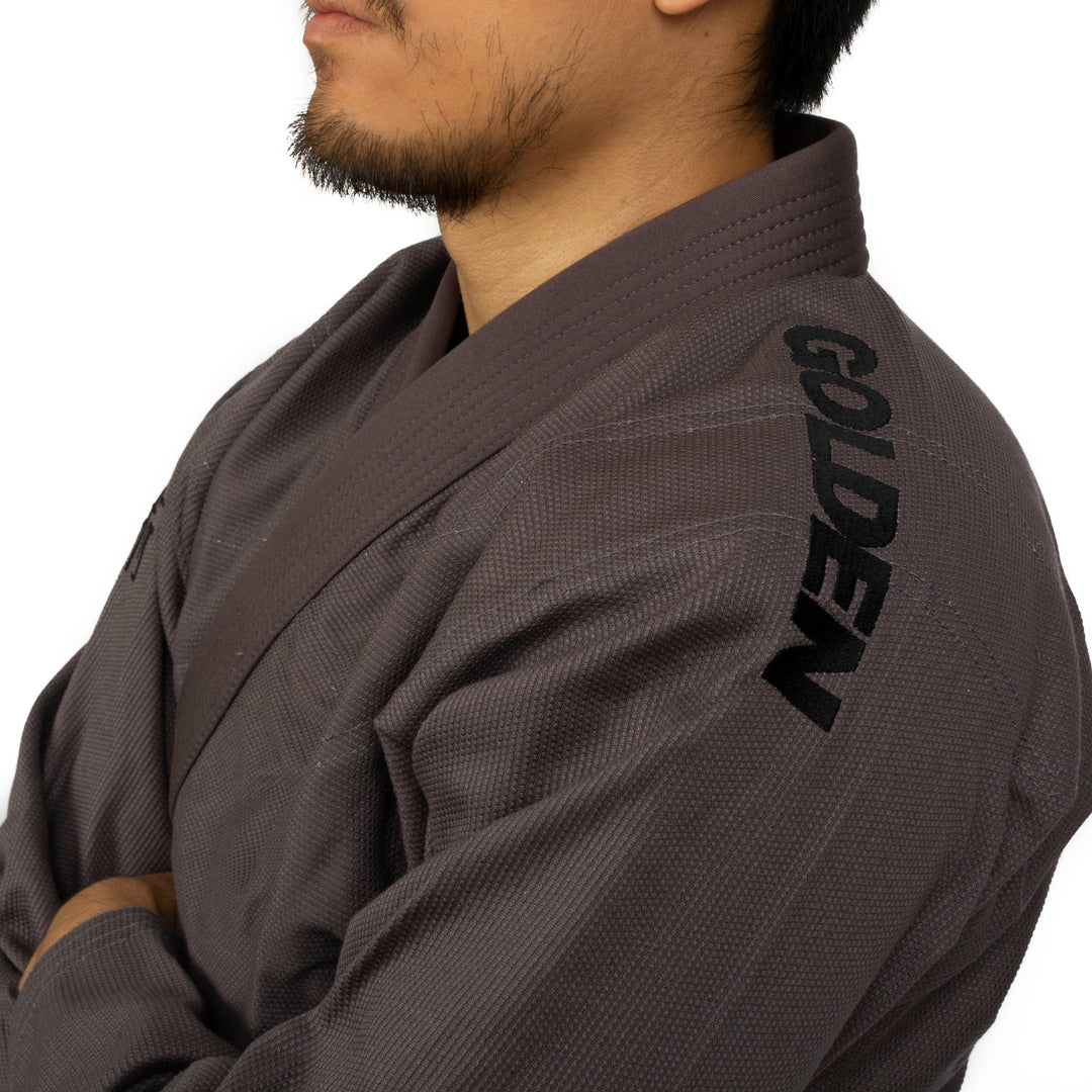 Kimono de Jiujitsu Golden Kids Light Gris/Negro- 100% Algodón