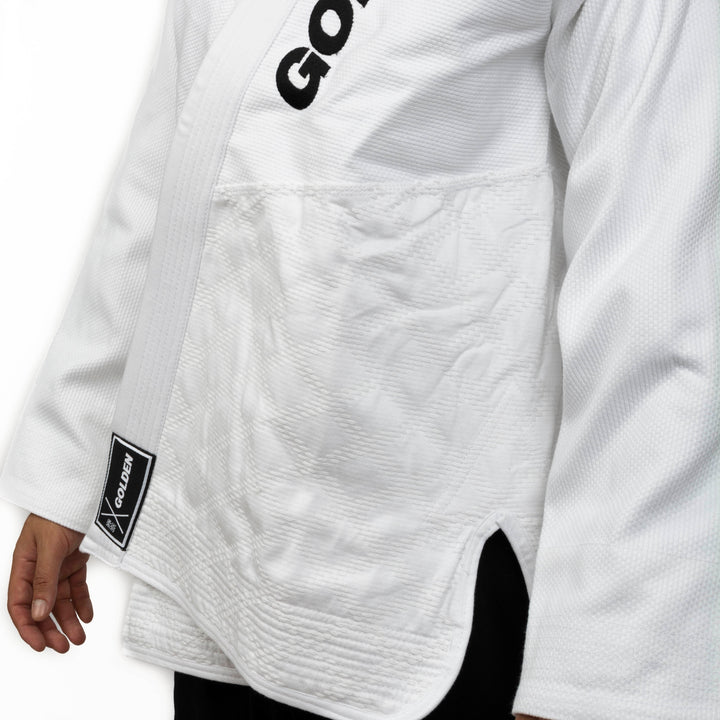 Kimono de Jiujitsu Golden Heavy Blanco/Negro- 100% Algodón