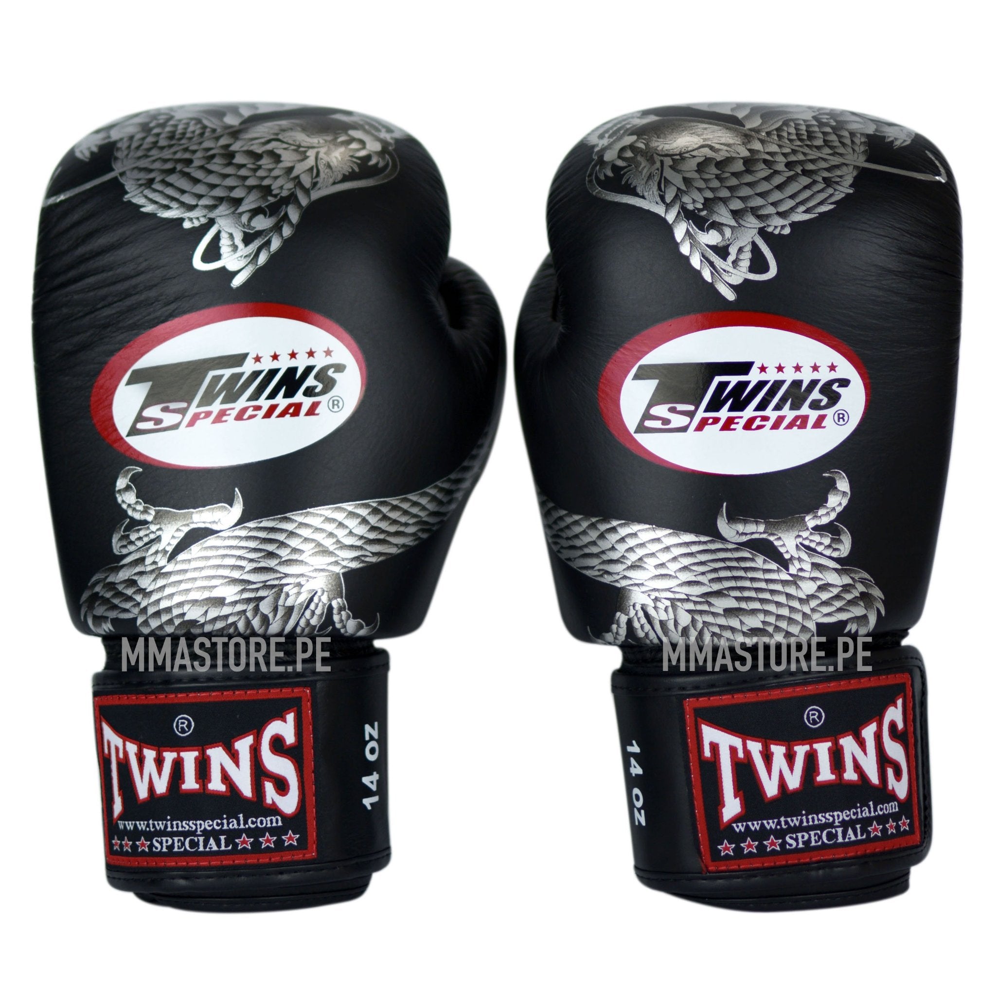 Guantes Twins Special Muay Thai - Boxeo- Dragon Silver - 100% Cuero - MMA Store Peru