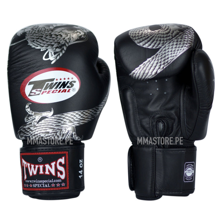 Guantes Twins Special Muay Thai - Boxeo- Dragon Silver - 100% Cuero - MMA Store Peru