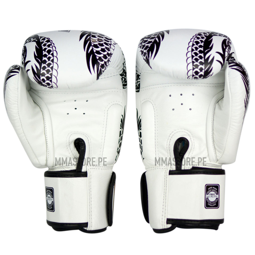 Guantes Twins Special Muay Thai - Boxeo- Dragon 49 Blanco - 100% Cuero - MMA Store Peru