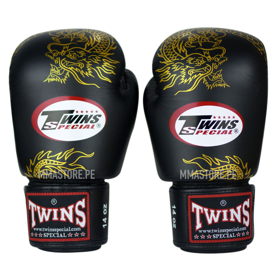 Guantes Twins Special Muay Thai - Boxeo- Dragon Dorado - 100% Cuero - MMA Store Peru