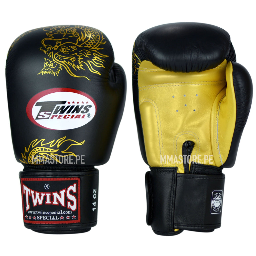 Guantes Twins Special Muay Thai - Boxeo- Dragon Dorado - 100% Cuero - MMA Store Peru