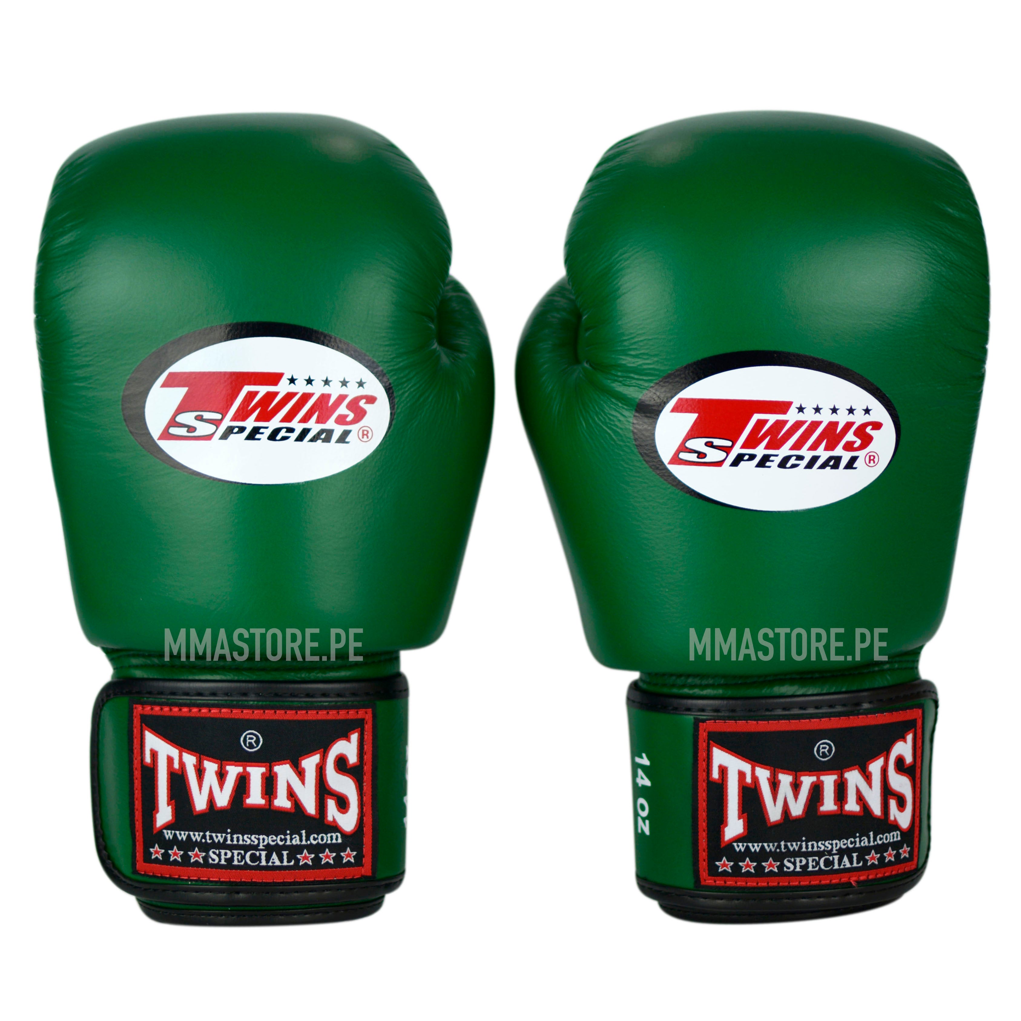 Guantes Twins Special Muay Thai - Boxeo- Verde - 100% Cuero - MMA Store Peru