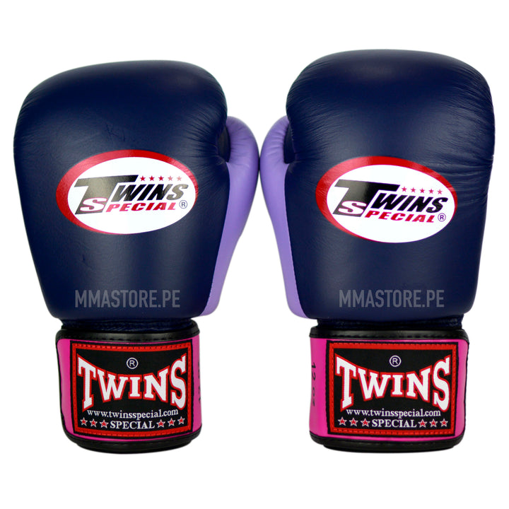 Guantes Twins Special Muay Thai - Boxeo - 3T -Azul-Rosado- Lila - 100% Cuero - MMA Store Peru