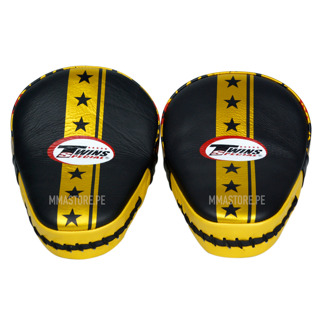 Guanteletas Twins Special - Muay Thai - Boxeo - Negro/Dorado - 100% Cuero - MMA Store Peru