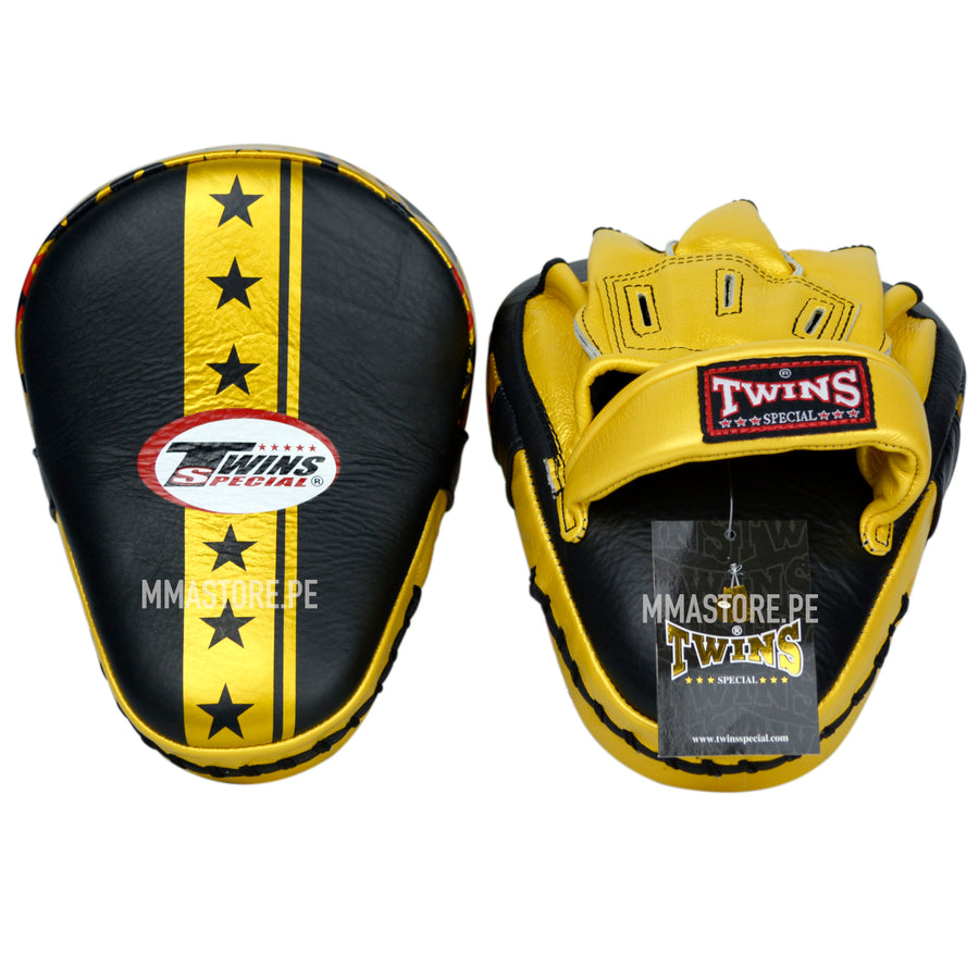 Guanteletas Twins Special - Muay Thai - Boxeo - Negro/Dorado - 100% Cuero - MMA Store Peru