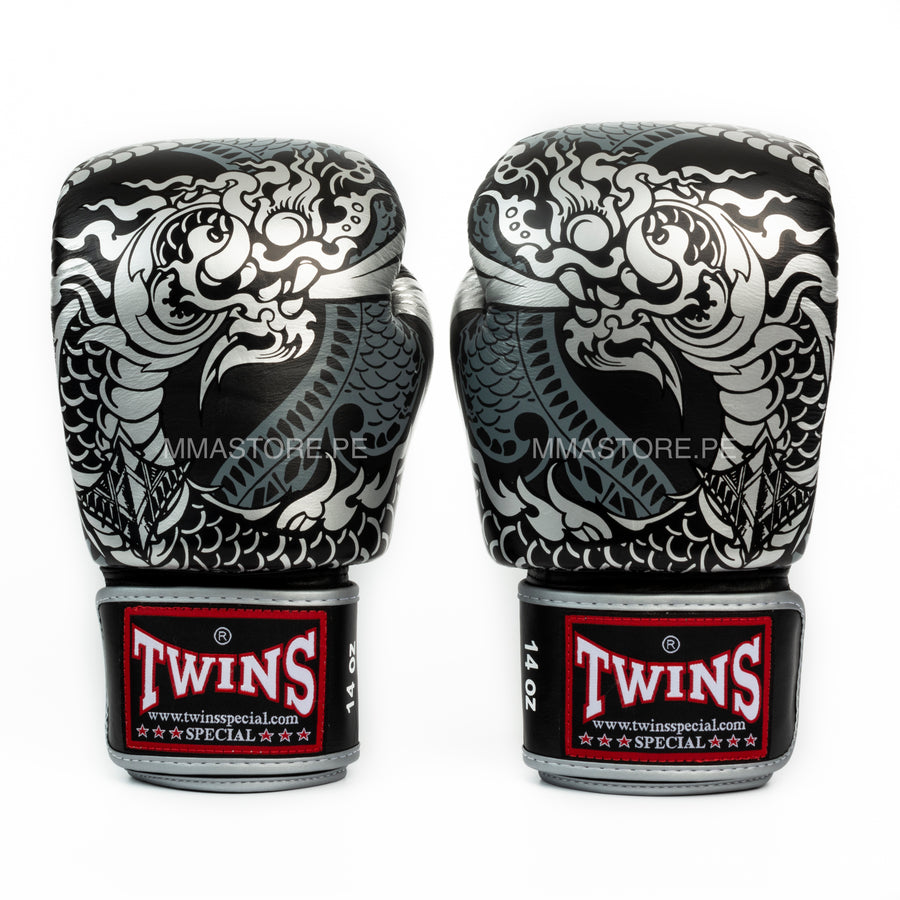 Guantes Twins Special NAGAS Negro Boxeo y Muay thai - 100% Cuero