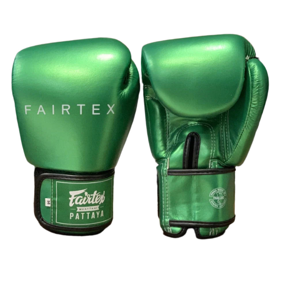 Guantes de boxeo Fairtex BGV22 Metalico Verde - 100% Microfibra