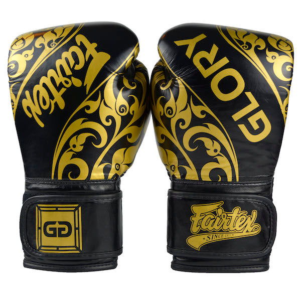 Guantes Fairtex Glory Tribal Muay Thai - Boxeo - Negro - 100% Cuero - MMA Store Peru
