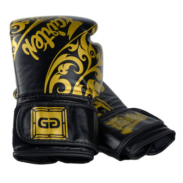 Guantes Fairtex Glory Tribal Muay Thai - Boxeo - Negro - 100% Cuero - MMA Store Peru