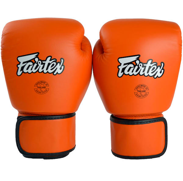 Guantes Fairtex Mate Muay Thai - Boxeo - Naranja - 100% Cuero - MMA Store Peru