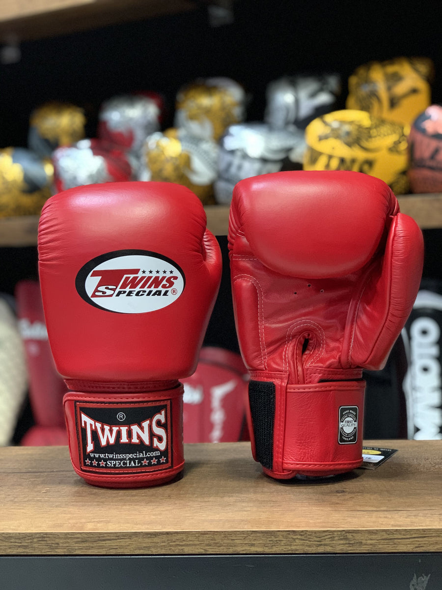 Guantes Twins Special Muay Thai - Boxeo - Rojo - 100% Cuero