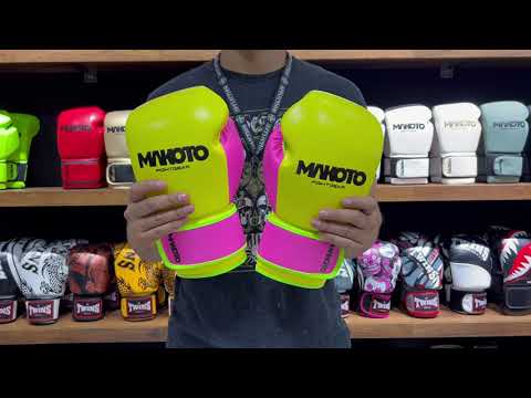 Guantes de Boxeo Makoto Basic Amarillo/Fucsia/Verde - 100% Poliuretano