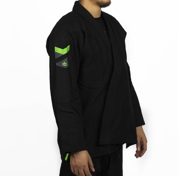 Kimono de Jiujitsu Hyperfly -  Hyperlyte 2.0  Negro/Verde - 100% Algodón