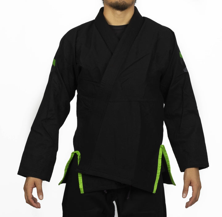 Kimono de Jiujitsu Hyperfly Kids -  Hyperlyte 2.0  Negro/Verde - 100% Algodón