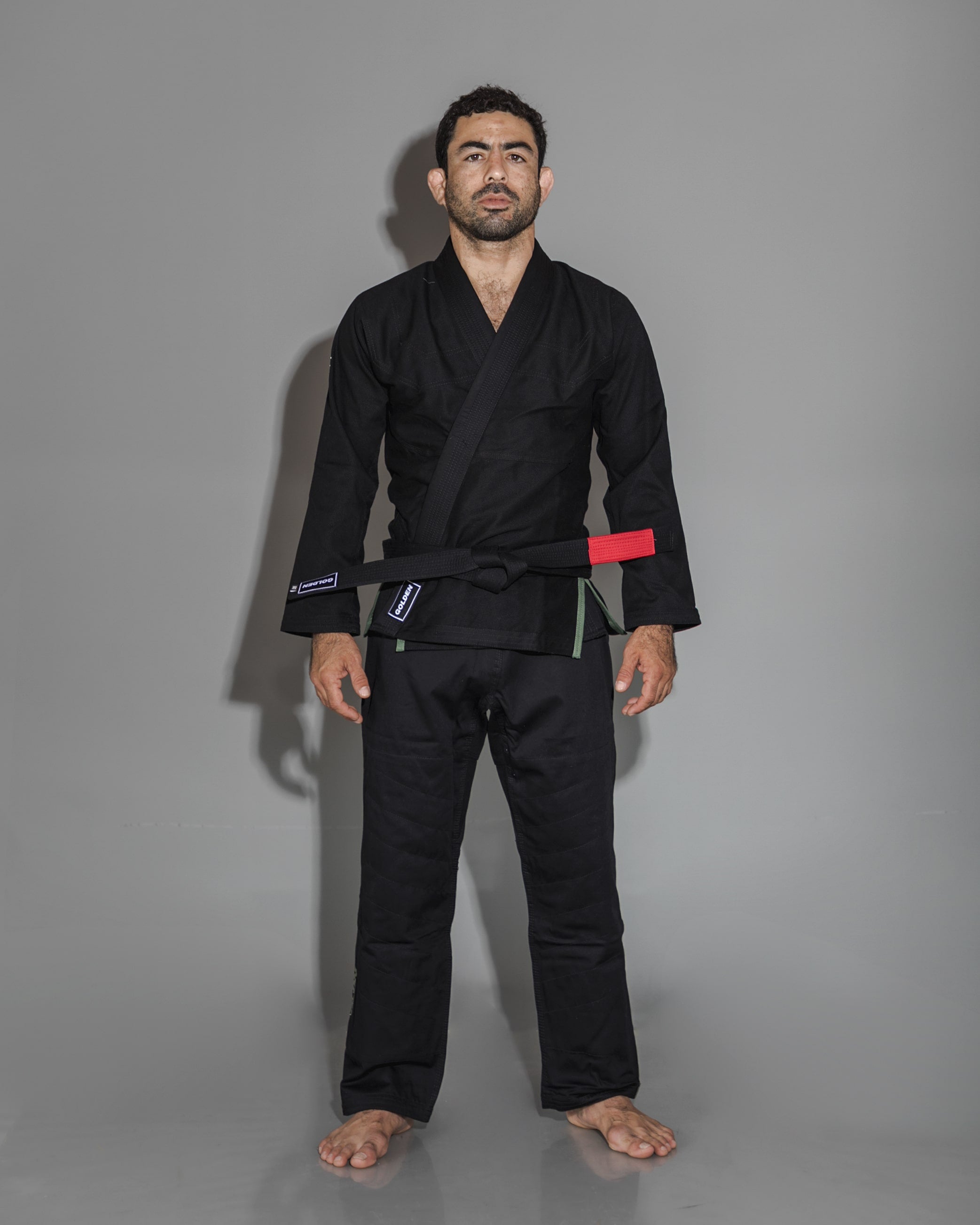 Kimono de Jiujitsu Golden Light Negro - 100% Algodón