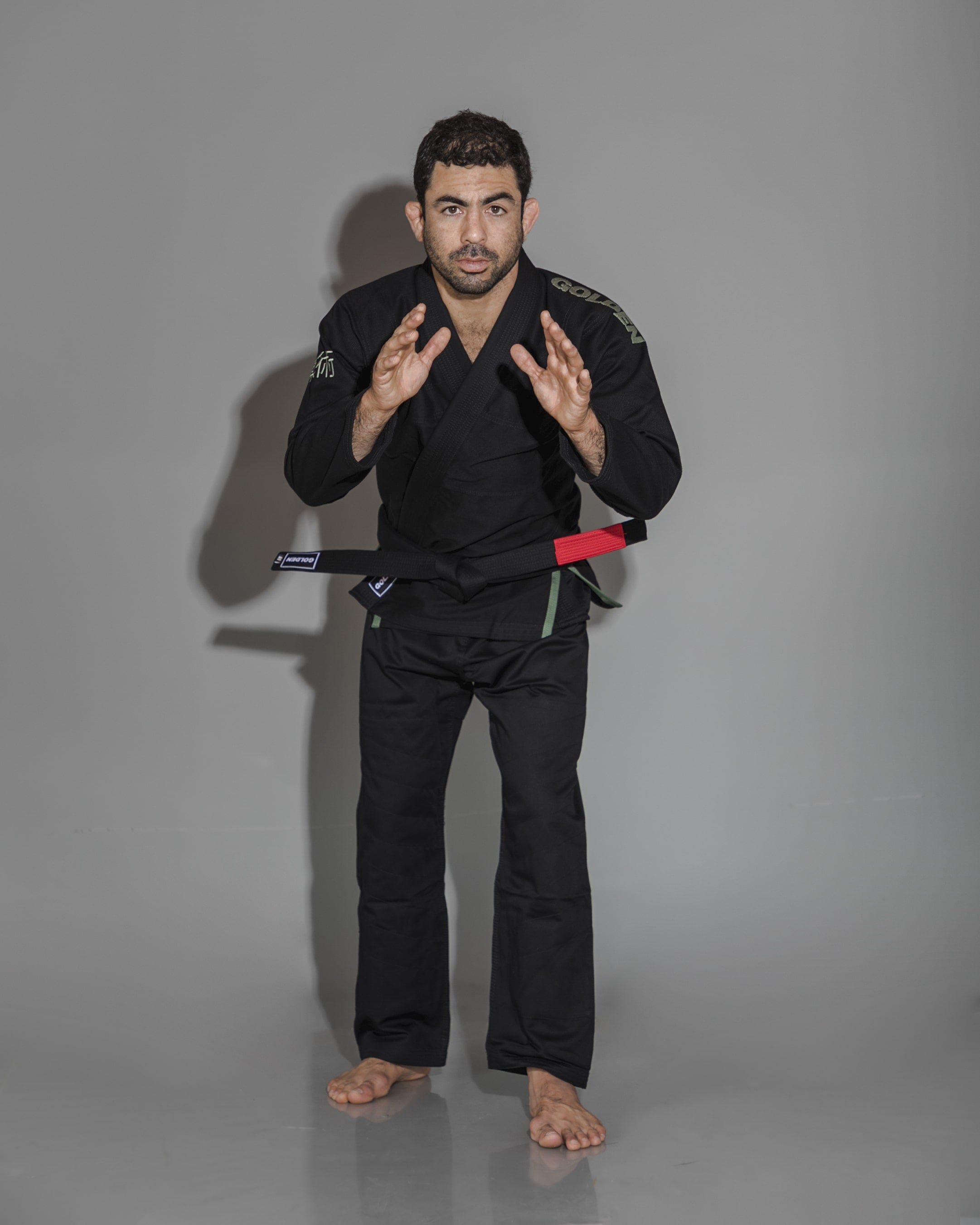 Kimono de Jiujitsu Golden Light Negro - 100% Algodón