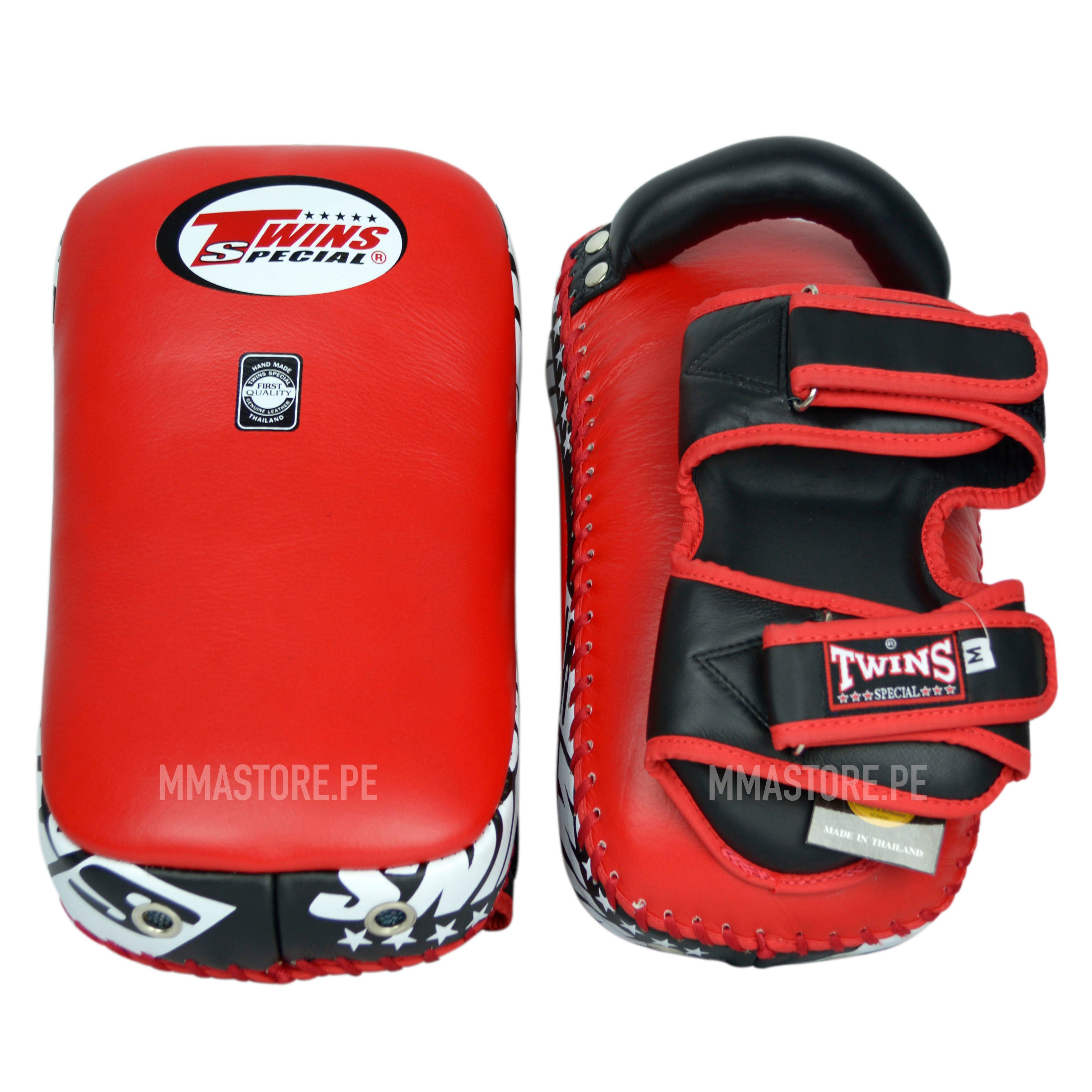 Kicking Pads Twins Special Muay Thai - Rojo - 100% Cuero - Tamaño Standard - MMA Store Peru
