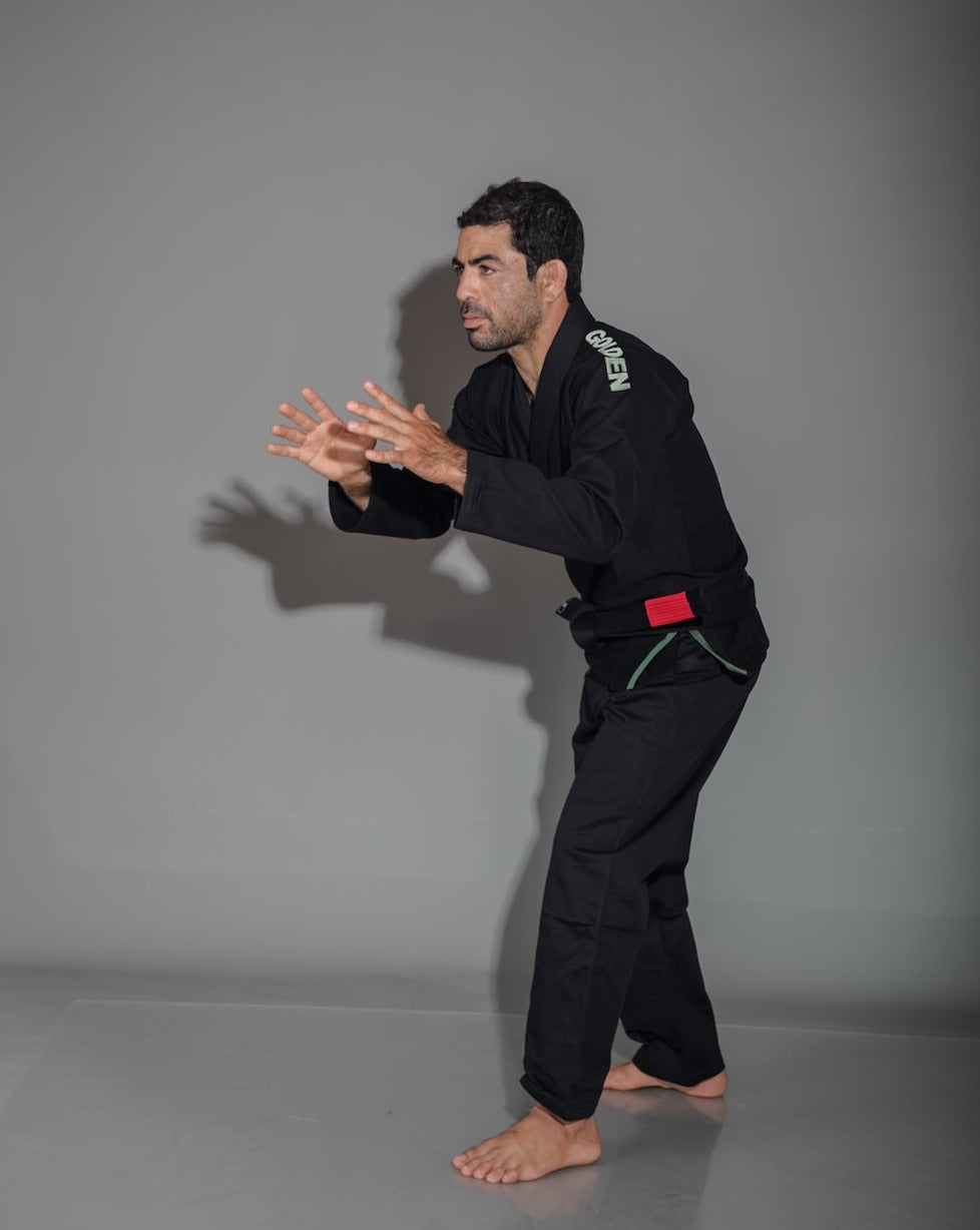 Kimono de Jiujitsu Golden Light Negro - 100% Algodón