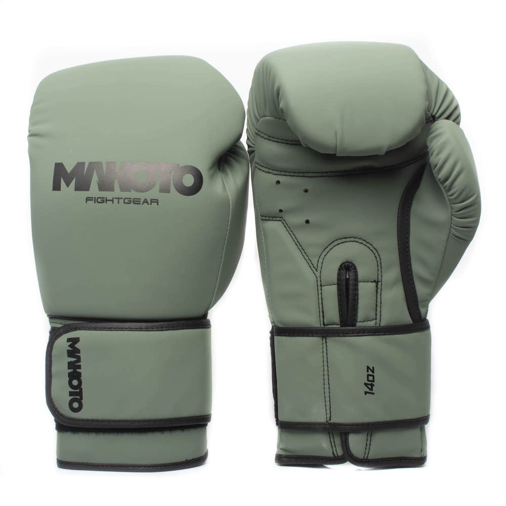 Guantes de Boxeo Makoto Basic Mate Verde - 100% Poliuretano