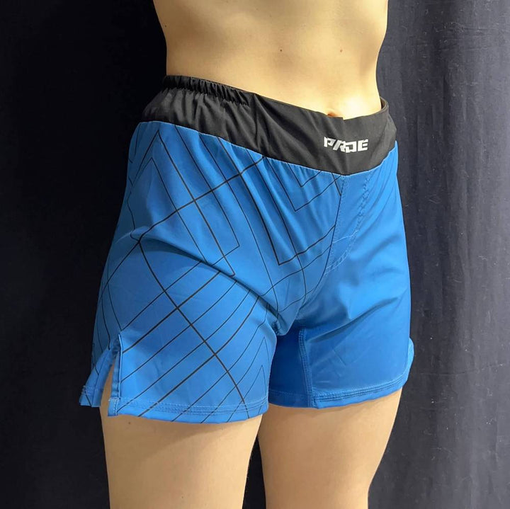 Short Pride Hybrid Ultra Azul Mujer para Muay Thai, Kickboxing, MMA.