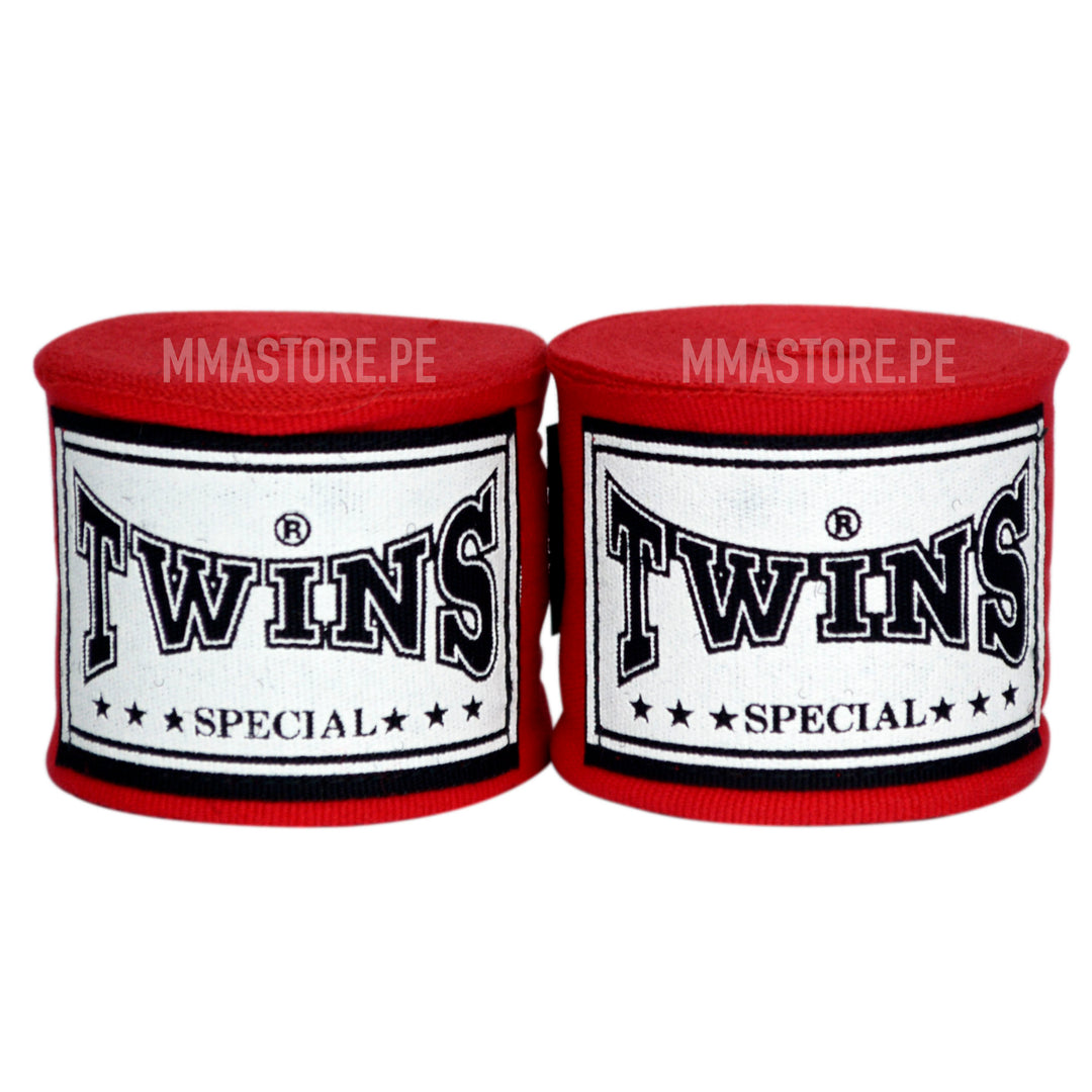 Vendas Twins Special Muay Thai, Boxeo - Rojo - 5 metros - 100% Algodón - MMA Store Peru